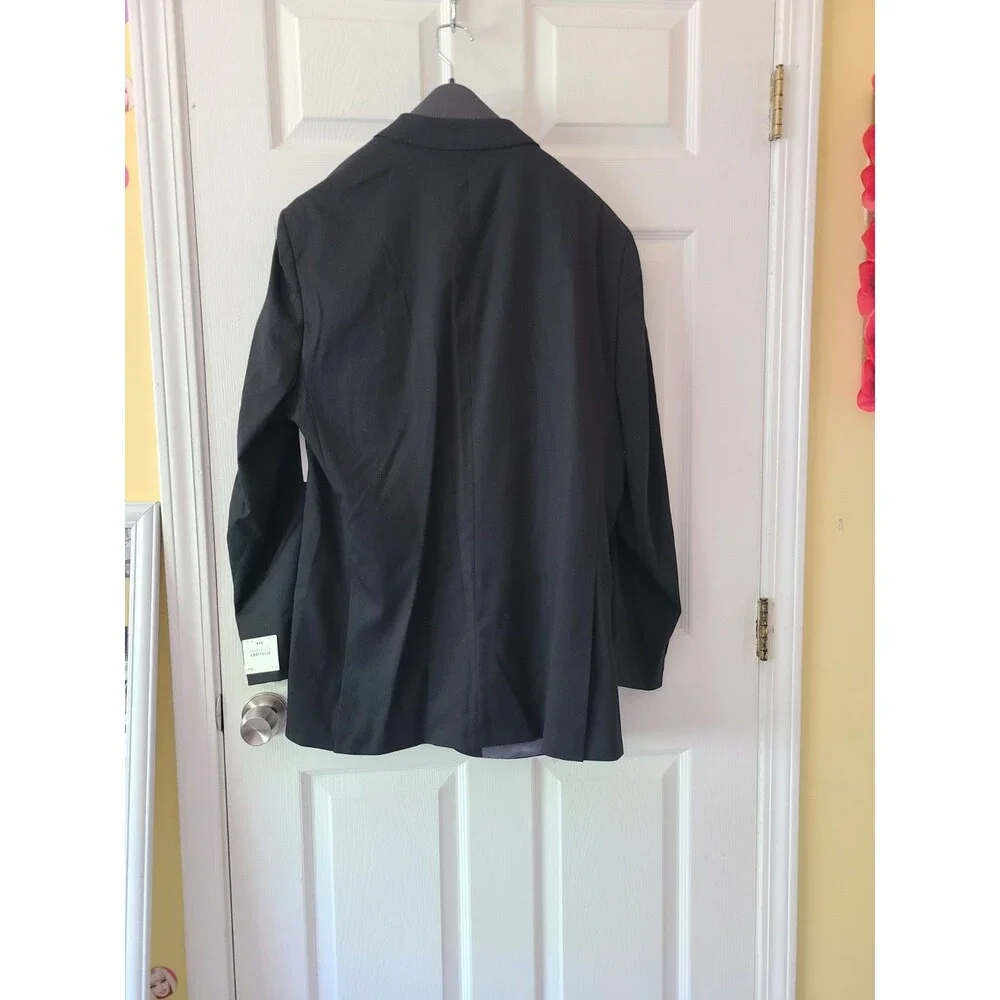 New Perry Ellis Black Blazer coat jacket Slim Fit Cut Suit 46 L Jacket Mens $260